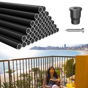 lot 3832 image: Jasdego 50 Pack 36 Aluminum Deck Balusters Black Aluminum Balusters for Deck Railing 34 Diameter Deck Spindles with Screws Connectors Metal Deck Balusters Staircase Porch Patio (36, 50PC)