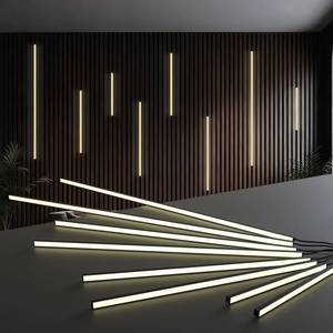 lot 3833 image: NeatiEase LED Recessed Lighting Kit for Wood Slat Wall Panel, 8 Pcs Self-Adhesive 3000K Warm LED Light with Smart Switch and Adjustable Brightness for Cabinet, Headboards, Stairs, Kitchen - Retail $60