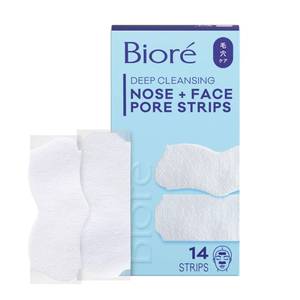 lot 3850 image: Biore NoseFace Blackhead Remover Strips, Deep Cleansing Strips for Nose, Chin, or Forehead, Instant Blackhead Removal and Pore Unclogging, Oil-free, Non-Comedogenic Use, 14 Count&nbsp