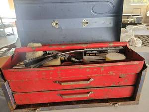 lot 21123 image: Craftsman Tool Box with Mixed Tools and Air Grinder