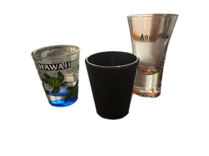 lot 21161 image: Shot Glass Collection - Hawaii Sea Turtle and Aquarium