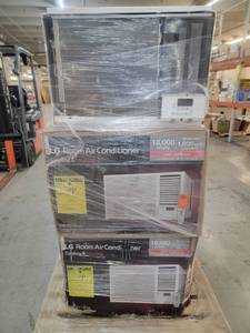 lot 56929 image: LG Room Air Conditioners 18,000 BTU Cooling & Heating - 3 count