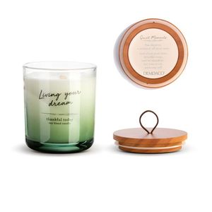 lot 56961 image: 144 count of Sealed DEMDACO Living Your Dream Soy Blend Candle with Wooden Lid