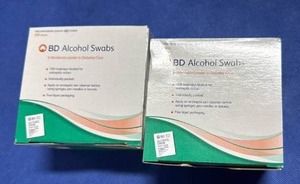 lot 10 image: BD Alcohol Swabs - 2 Boxes of 100 Count - Retail $8