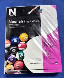 lot 54 image: Neenah Bright White Premium Cardstock Paper pk 250 - Retail $45