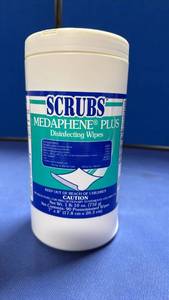 lot 58 image: Scrubs Medaphene Plus Disinfecting Wipes Container - Retail $75