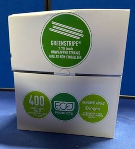 lot 69 image: 2 Boxes of Greenstripe Eco-Friendly 7.75 Unwrapped Straws - 400 Count Total 800 - Retail $30