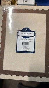 lot 72 image: Great Papers Metallic Gold Certificate Paper - 100 Count - Retail $15