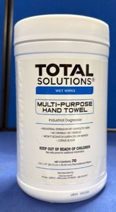 lot 82 image: Total Solutions Multi-Purpose Hand Towel Wet Wipes - 70 Count - Retail $17