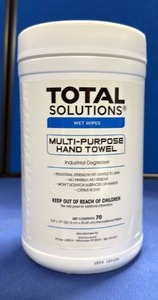 lot 84 image: Total Solutions Multi-Purpose Hand Towel Wet Wipes - 70 Count - Retail $17
