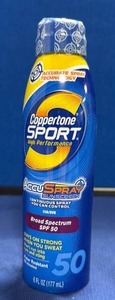 lot 85 image: Coppertone Sport SPF 50 AccuSpray Sunscreen - Retail $8