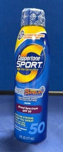lot 88 image: Coppertone Sport SPF 50 AccuSpray Sunscreen - Retail $8