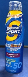 lot 89 image: Coppertone Sport SPF 50 AccuSpray Sunscreen - Retail $8