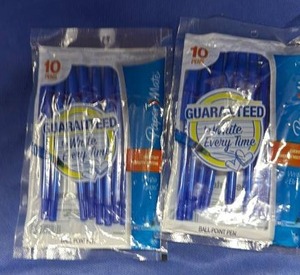 lot 92 image: Blue Ballpoint Pens - 2 packs of 10 Bundle - Retail $3