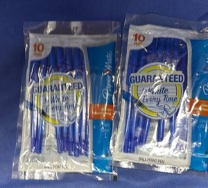 lot 94 image: Blue Ballpoint Pens - 2 packs of 10 Bundle - Retail $3