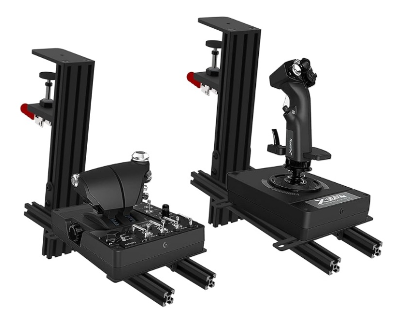 lot 102 image: Hikig 2 Set Desk Mount for Flight Sim Game Joystick, Throttle and HOTAS Systems - Compatible With Logitech X56, X52, X52 Pro, Thrustmaster T-Flight HOTAS, T.16000M, TCA