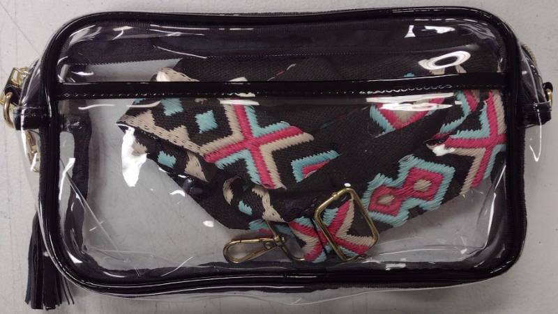 lot 218 image: Clear Stadium Crossbody Bag with Aztec Print Insert