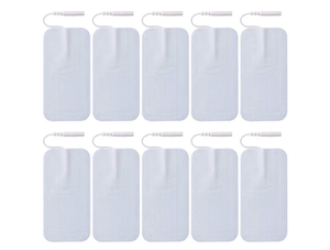 lot 165 image: 10 Pieces Large Electrode Pads - Premium Reusable TENS Unit Pads with Standard 2mm PIN Connector - 2x4 Inches Self-Adhesive for Pain Relief and Muscle Stimulation