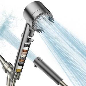 lot 56387 image: Filtered Shower Head with Handheld, High Pressure Water Flow and Multiple Spray Modes Shower Head with Filter, Power Wash for Hard Water, Showerhead with ONOFF Switch for Pets Bath - Retail $27