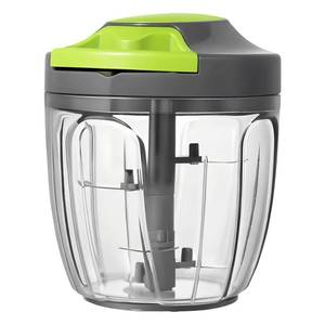 lot 56393 image: Manual Food Processor Vegetable Chopper, Portable Hand Pull String Garlic Mincer Onion Cutter for Veggies, Ginger, Fruits, Nuts, Herbs, etc., 900ml-Gray - Retail $19