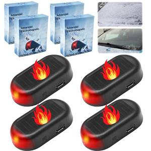 lot 56431 image: 4pcs AntiFreeze Electromagnetic Car Snow Removal Device, Solar Car Interference Antifreeze Instrument with Flashing Led for car windshield, Rechargeable Electromagnetic Car Defroster for All Vehicles - Retail $10