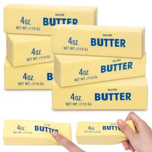 lot 56440 image: 4Pcs Butter Squeeze Soft Slow Rise Butter Sticks Squeeze Stress Relief Realistic Food Fidget Toys for Decompression Anxiety Relaxation (Trendy Style) - Retail $40