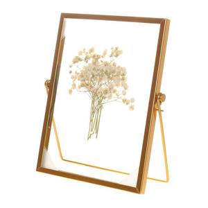 lot 56465 image: 6 x 8 Elegant Gold Floating Picture Frame Tabletop Artwork Photo Frames Glass Picture Frame for Dried Flowers Tiny Pressed Flowers Vintage Style and Real Glass Photo Frame (Gold, 6 x 8) - Retail $10