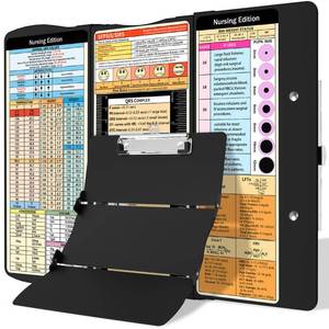lot 62366 image: Nursing Clipboard Foldable Clipboard Medical Edition Cheat Sheets Aluminum 3 Layers Foldable Clipboards Nursing Pocket Size Profile Clip Nurse Clipboards Notepad for Nurses Students and Doctors - Retail $21