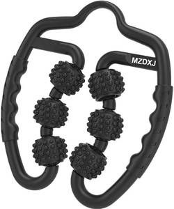 lot 62370 image: Cellulite Massage Tool Muscle Roller - Deep Fascia Massager & Dimpled Skin Remover for Legs, Thighs & Buttocks - Anti-Cellulite Roller, Smooth Skin, Pain Relief Black - 6 Wheel - Retail $20