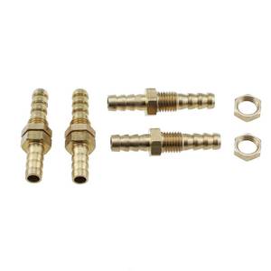 lot 62376 image: 4PCS Hose Barb Bulkhead Fitting 14 Inch Straight Through Hex Union Brass Fitting for Water and Fuel Oil and Air Application - Retail $8