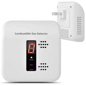 lot 62387 image: Gas Leak Detector, Plug-in Natural Gas Detector for Methane, LPG& Coal Gas Alarm in Home, Kitchen, RV, Camper, AC 110V-240V, 1 Pack (White) - Retail $25