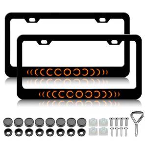 lot 62414 image: Funny License Plate Frame - 2PCS Personalized Magical Portal Aluminum Metal License Plate Holder, Rust-Proof Waterproof Car Decorative Tag Frames - Retail $15