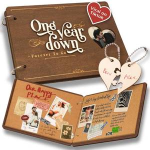 lot 62432 image: 1 Year Anniversary Boyfriend Gifts - One Year Dating Gifts For Her Girlfriend, 1 Year Anniversary Scrapbook, 1st Wedding Gift - Retail $20