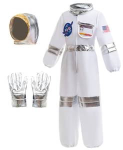 lot 62471 image: NASA Astronaut Costumes Spacesuit for Boys Girls Kids Space Jumpsuit Halloween Costume Role Play Dress up 6-7 Years,L - Retail $24