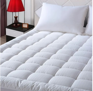 lot 62497 image: Queen Size Mattress Pad Pillow Top Mattress Cover Quilted Fitted Mattress Protector Cotton Top Stretches up 8-21 Deep Pocket Cooling Mattress Topper (60x80 inch, White) - Retail $47