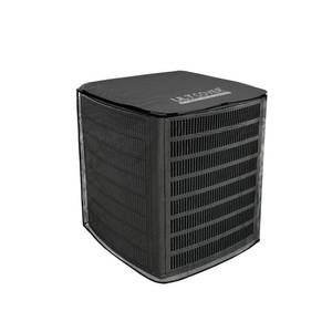lot 62499 image: 2 in 1 Full Mesh with Waterproof Fabric Top Air Conditioner Defender Cover 30W x 30D x 32H inch for Outside AC Units All Seasons Use, Black - Retail $36