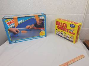 lot 30 image: Nerf Table Hockey and Brain Quest Game Bundle