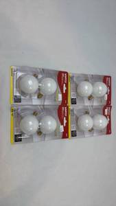lot 36 image: Satco 25W White Globe Light Bulbs - 4 Twin Packs