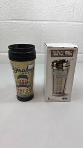 lot 49 image: Decorative Travel Mugs Set - Theater and Retirement Theme