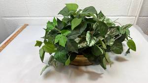 lot 77 image: Artificial Philodendron and Pothos Mixed Plant Arrangement
