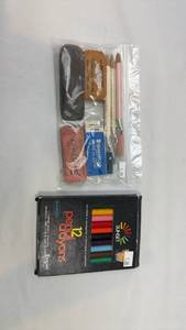 lot 82 image: Sunset 12 Color Pencil Set with Art Supplies