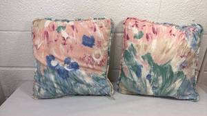 Watercolor Floral Throw Pillows Set of 2