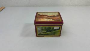 lot 109 image: Decorative Landscape Scene Metal Tin Box