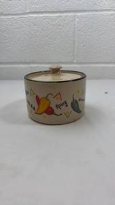 lot 121 image: Decorative Chili Pepper Ceramic Dip Bowl with Lid