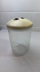 lot 154 image: Glass Storage Container with Cream Lid
