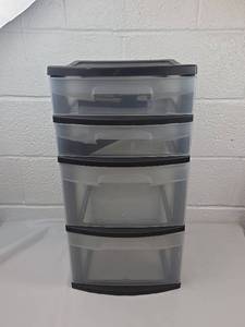 lot 191 image: 4-Drawer Plastic Storage Tower Cabinet