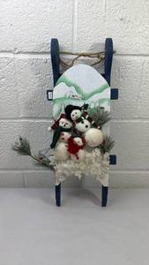 lot 241 image: Snowman Family Decorative Holiday Sled