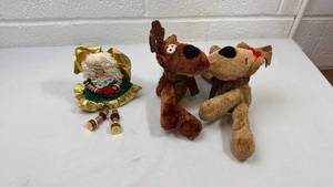 lot 243 image: Christmas Holiday Plush Set - Angel Doll and Reindeer Pair