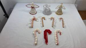lot 249 image: Handmade Crochet Christmas Ornament Collection
