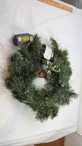lot 261 image: Pre-lit Holiday Wreath with Power Adapter